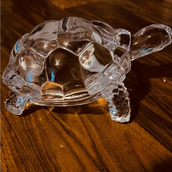 Clear Lead Crystal Craved Vintage Turtle 8X6.5 - Picture 4 of 7